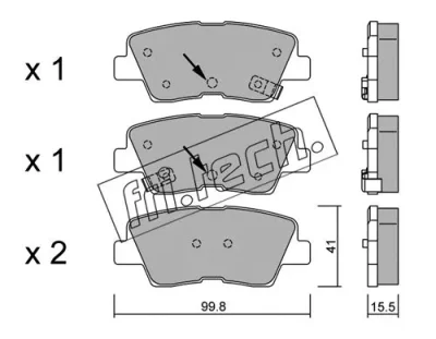 Комплект тормозных колодок, дисковый тормоз FRI.TECH. 903.1