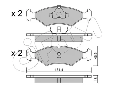 Комплект тормозных колодок, дисковый тормоз CIFAM 822-029-0