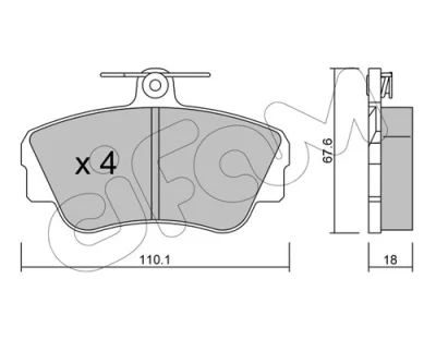 822-130-0 CIFAM Комплект тормозных колодок, дисковый тормоз