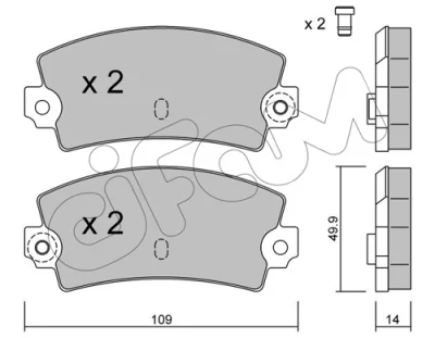 822-147-1 CIFAM Комплект тормозных колодок, дисковый тормоз
