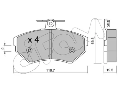 822-215-0 CIFAM Комплект тормозных колодок, дисковый тормоз