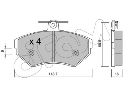 822-215-1 CIFAM Комплект тормозных колодок, дисковый тормоз