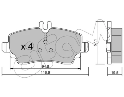 Комплект тормозных колодок, дисковый тормоз CIFAM 822-310-1