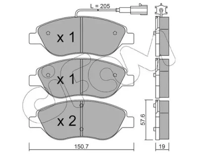 822-577-0 CIFAM Комплект тормозных колодок, дисковый тормоз