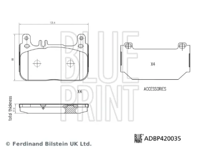 ADBP420035 BLUE PRINT Комплект тормозных колодок, дисковый тормоз