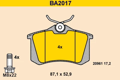 BA2017 BARUM Комплект тормозных колодок, дисковый тормоз