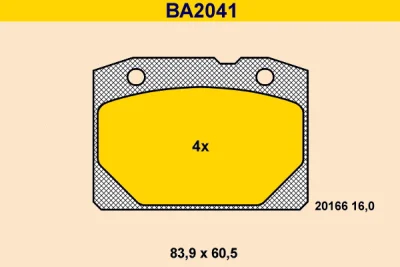 BA2041 BARUM Комплект тормозных колодок, дисковый тормоз