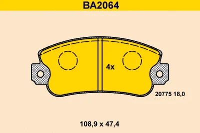 BA2064 BARUM Комплект тормозных колодок, дисковый тормоз