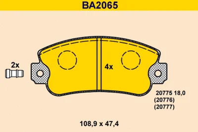 BA2065 BARUM Комплект тормозных колодок, дисковый тормоз