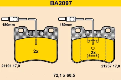 BA2097 BARUM Комплект тормозных колодок, дисковый тормоз