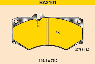 BA2101 BARUM Комплект тормозных колодок, дисковый тормоз