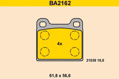 BA2162 BARUM Комплект тормозных колодок, дисковый тормоз
