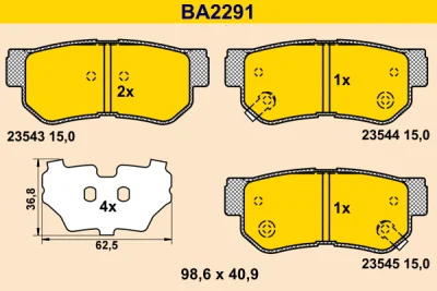 BA2291 BARUM Комплект тормозных колодок, дисковый тормоз