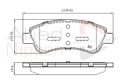 ADB01525 COMLINE Комплект тормозных колодок, дисковый тормоз