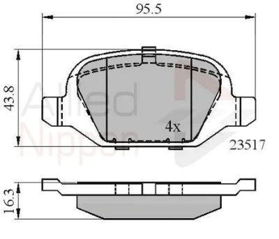 ADB01559 COMLINE Комплект тормозных колодок, дисковый тормоз