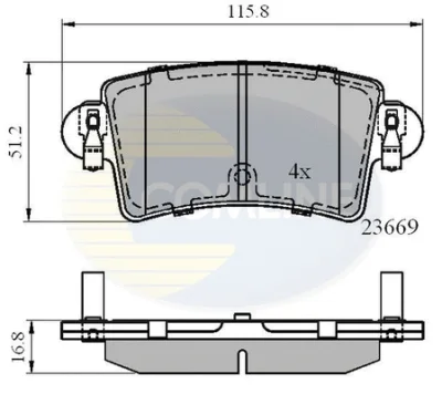 Комплект тормозных колодок, дисковый тормоз COMLINE CBP01036