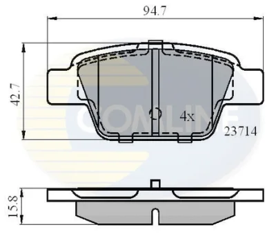 CBP01039 COMLINE Комплект тормозных колодок, дисковый тормоз