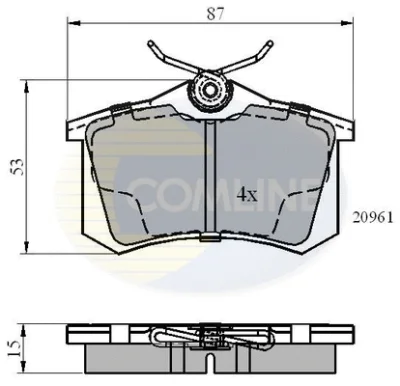 Комплект тормозных колодок, дисковый тормоз COMLINE CBP0108