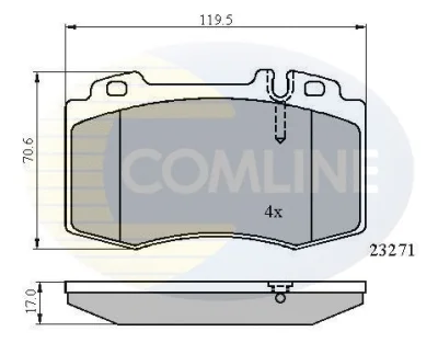CBP01117 COMLINE Комплект тормозных колодок, дисковый тормоз