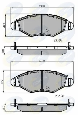 CBP01131 COMLINE Комплект тормозных колодок, дисковый тормоз