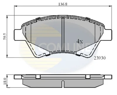 CBP01160 COMLINE Комплект тормозных колодок, дисковый тормоз