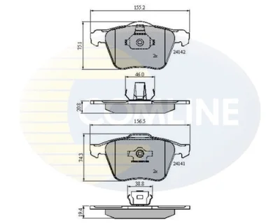 CBP01280 COMLINE Комплект тормозных колодок, дисковый тормоз