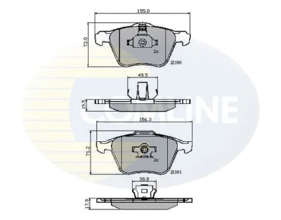 Комплект тормозных колодок, дисковый тормоз COMLINE CBP01322