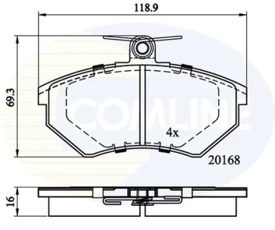 CBP0152 COMLINE Комплект тормозных колодок, дисковый тормоз