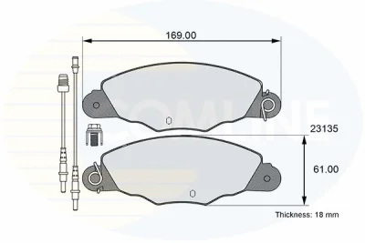 CBP01526 COMLINE Комплект тормозных колодок, дисковый тормоз