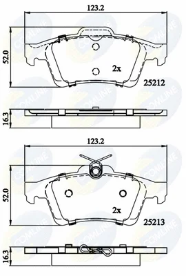 CBP01629 COMLINE Комплект тормозных колодок, дисковый тормоз