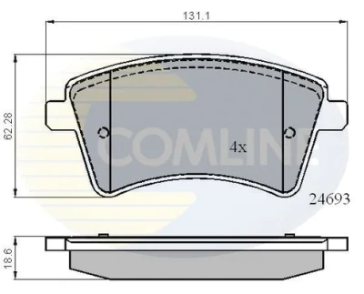 CBP01707 COMLINE Комплект тормозных колодок, дисковый тормоз