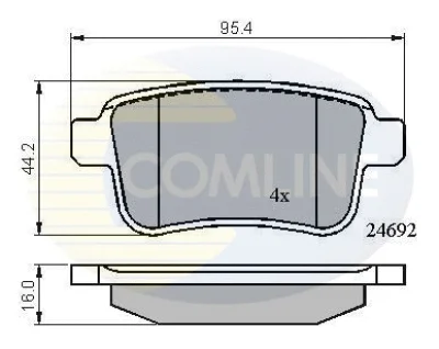CBP01715 COMLINE Комплект тормозных колодок, дисковый тормоз