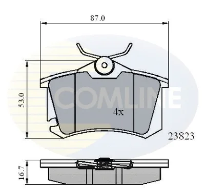 CBP01761 COMLINE Комплект тормозных колодок, дисковый тормоз