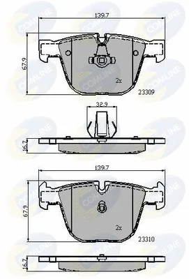 Комплект тормозных колодок, дисковый тормоз COMLINE CBP01794