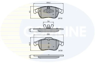 CBP02001 COMLINE Комплект тормозных колодок, дисковый тормоз