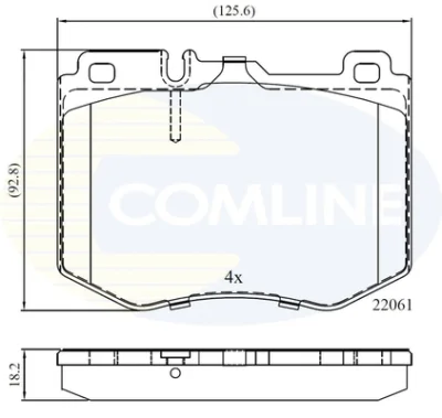 Комплект тормозных колодок, дисковый тормоз COMLINE CBP02348