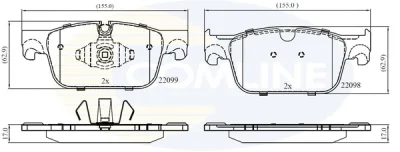 CBP02374 COMLINE Комплект тормозных колодок, дисковый тормоз