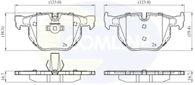 Комплект тормозных колодок, дисковый тормоз COMLINE CBP06001