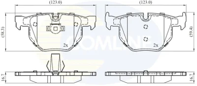 CBP06001 COMLINE Комплект тормозных колодок, дисковый тормоз