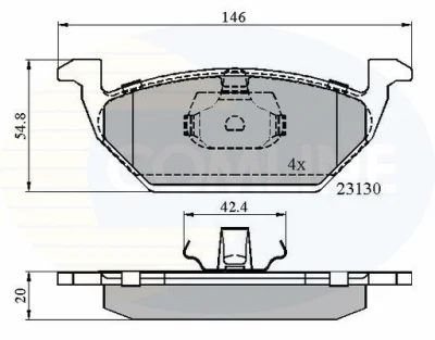 Комплект тормозных колодок, дисковый тормоз COMLINE CBP0737