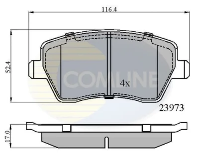 Комплект тормозных колодок, дисковый тормоз COMLINE CBP0984