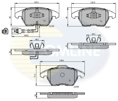 CBP11224 COMLINE Комплект тормозных колодок, дисковый тормоз