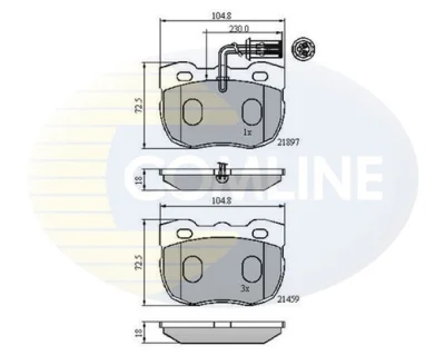 CBP1401 COMLINE Комплект тормозных колодок, дисковый тормоз