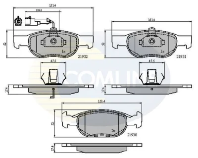 CBP1479 COMLINE Комплект тормозных колодок, дисковый тормоз