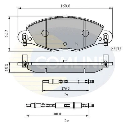 CBP21121 COMLINE Комплект тормозных колодок, дисковый тормоз