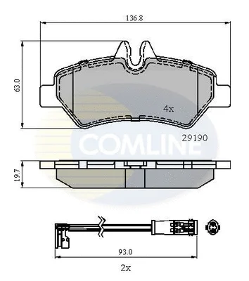 CBP21556 COMLINE Комплект тормозных колодок, дисковый тормоз