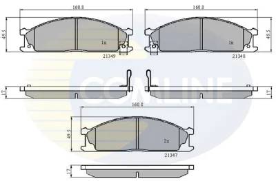 Комплект тормозных колодок, дисковый тормоз COMLINE CBP3863