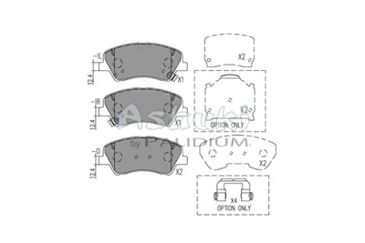 I043-28 ASHUKI by Palidium Комплект тормозных колодок, дисковый тормоз