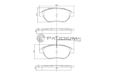 P1-1130 ASHUKI by Palidium Комплект тормозных колодок, дисковый тормоз