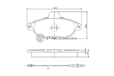 P1-1269 ASHUKI by Palidium Комплект тормозных колодок, дисковый тормоз